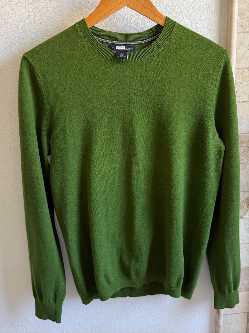 Men’s Banana Republic Cotton Cashmere Sweater - green, size small